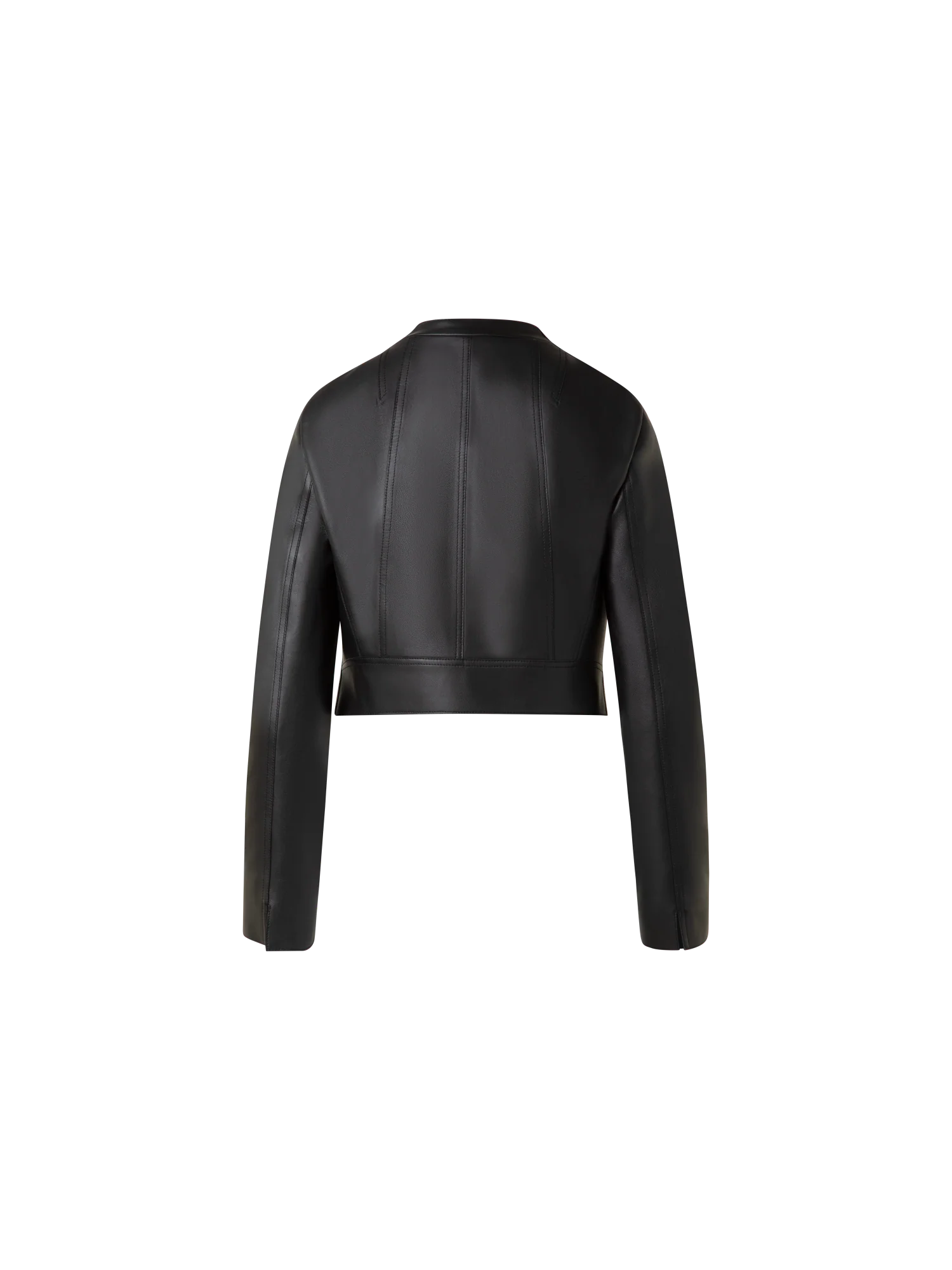 Asymmetrical Leather Biker Jacket - Image 3