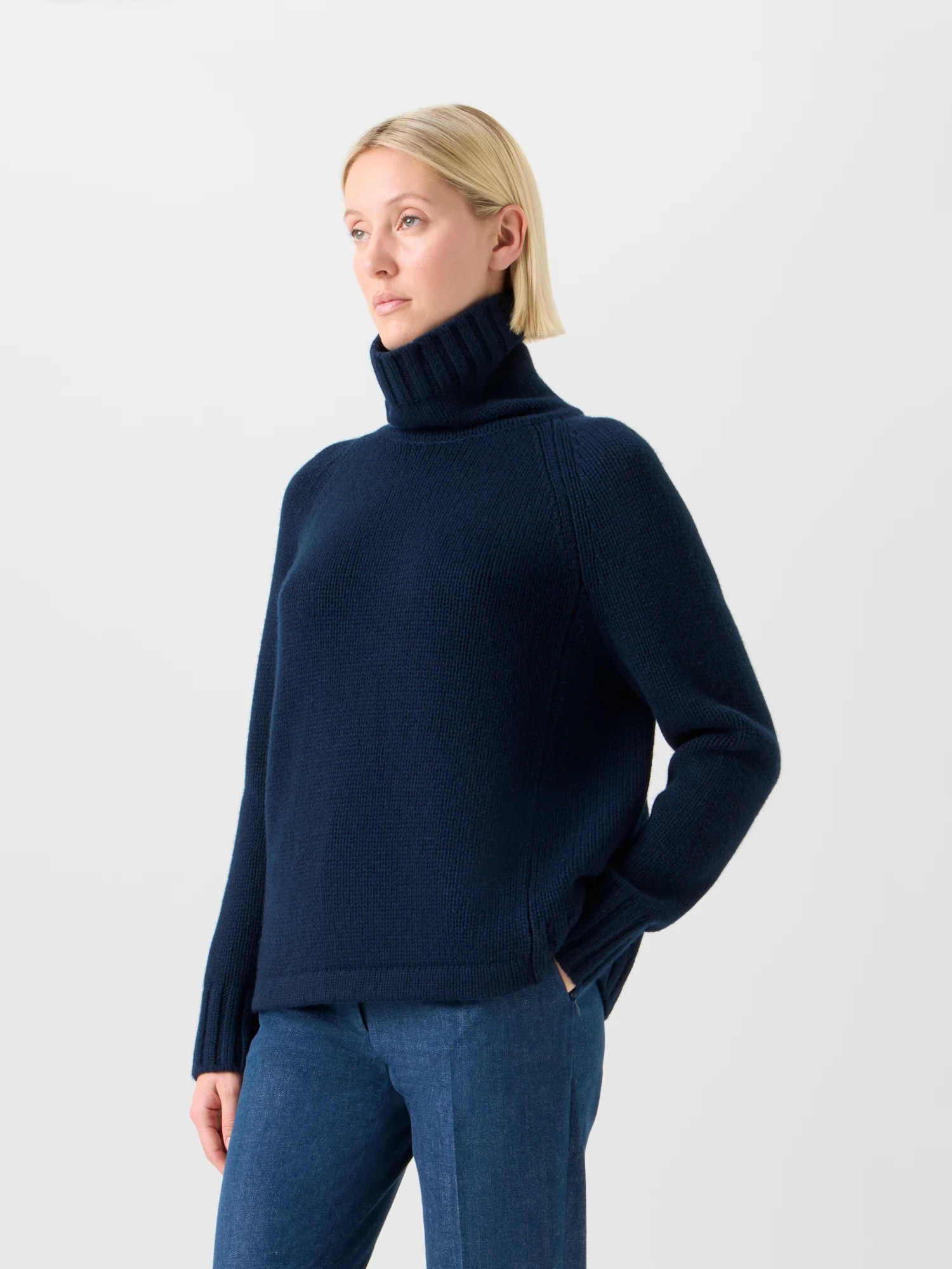Boxy Cashmere Turtle Neck Sweater - Image 4