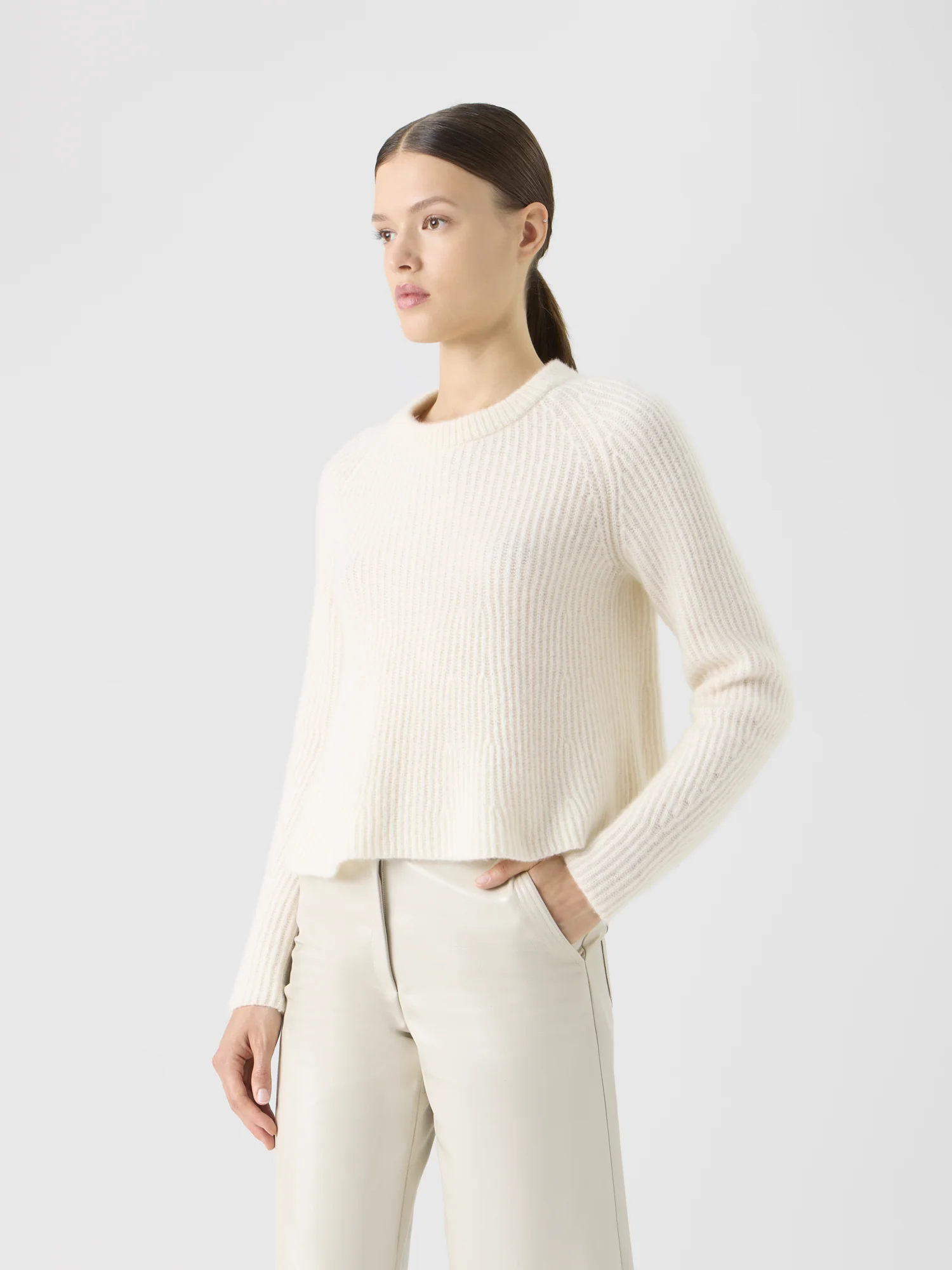 Cashmere-Silk Ribbed Sweater - Image 3