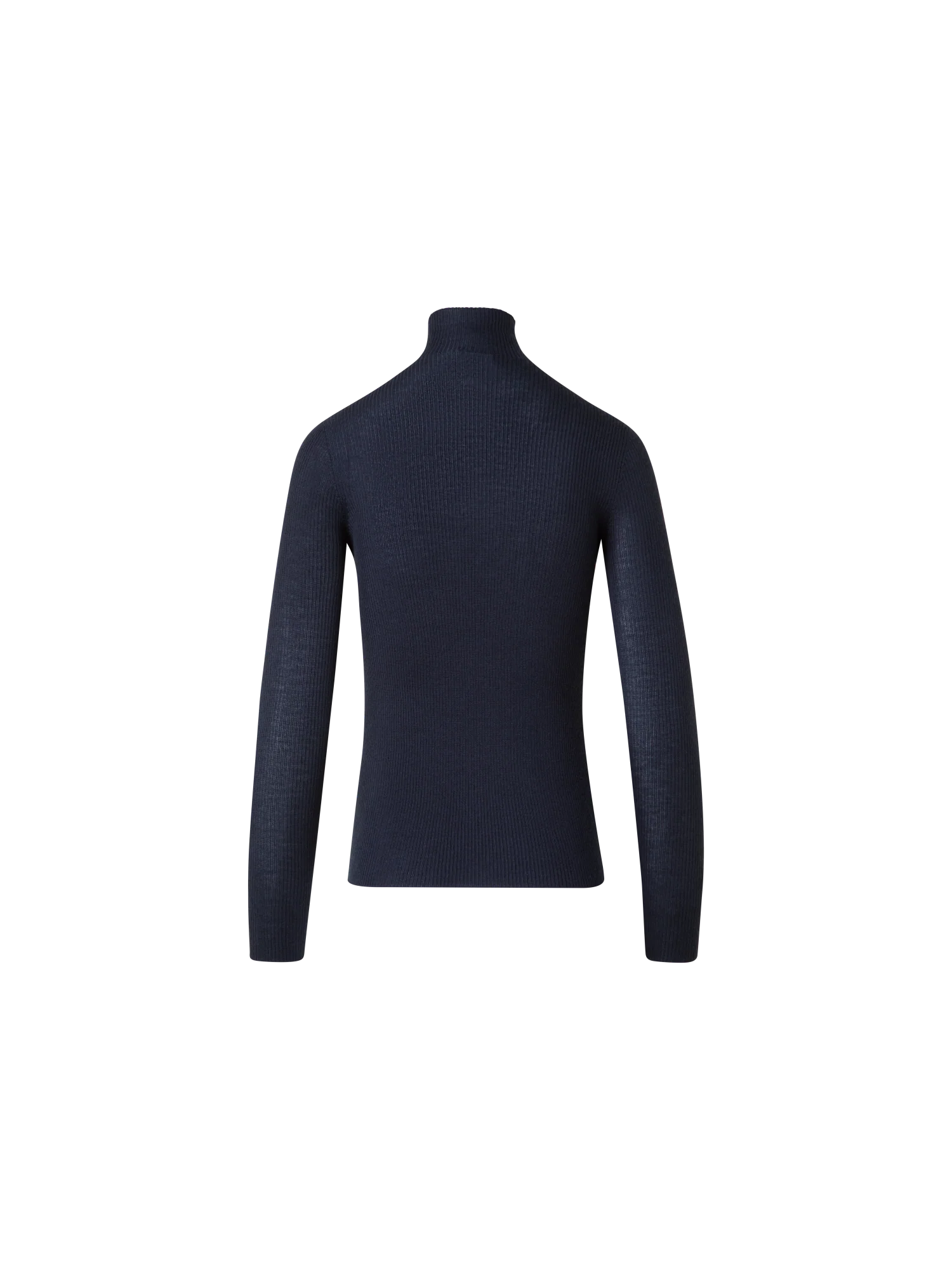 Fine Rib Cashmere Silk Mock Neck Pullover - Image 4