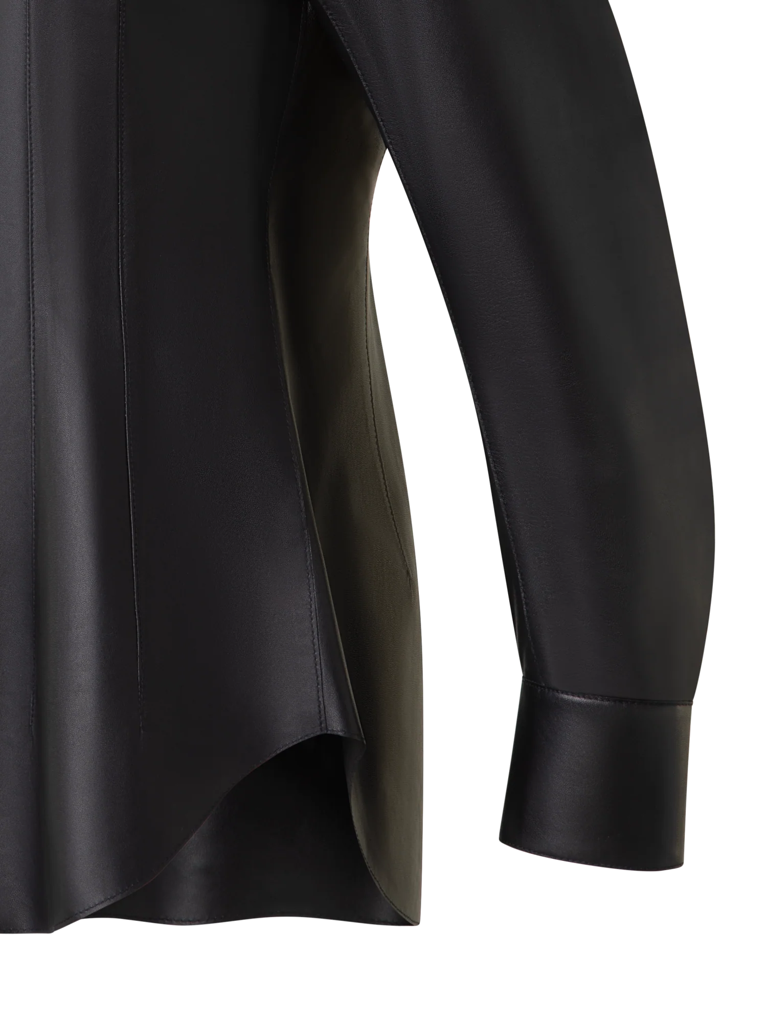 Fitted Leather Blouse - Image 3