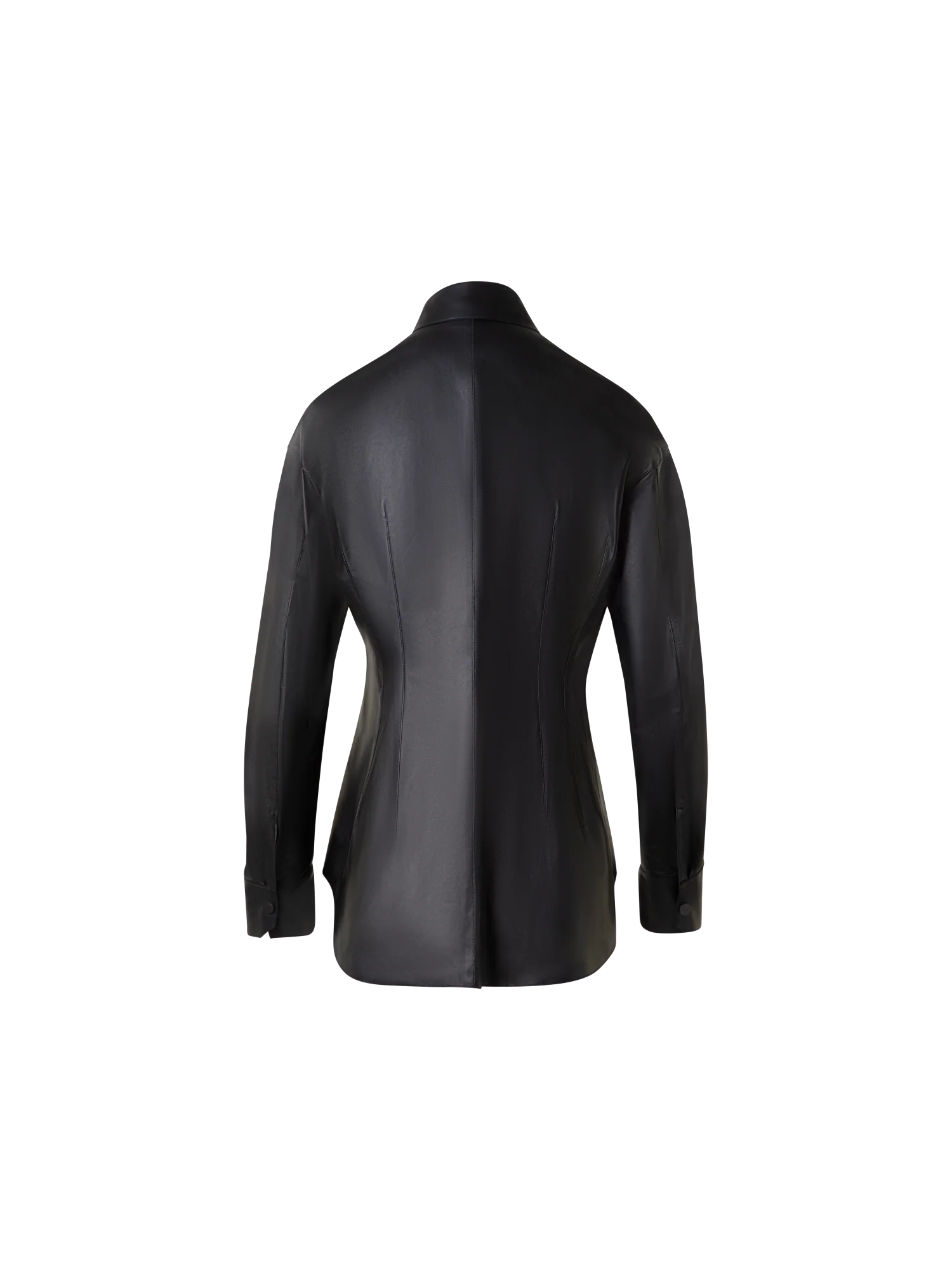Fitted Leather Blouse - Image 4