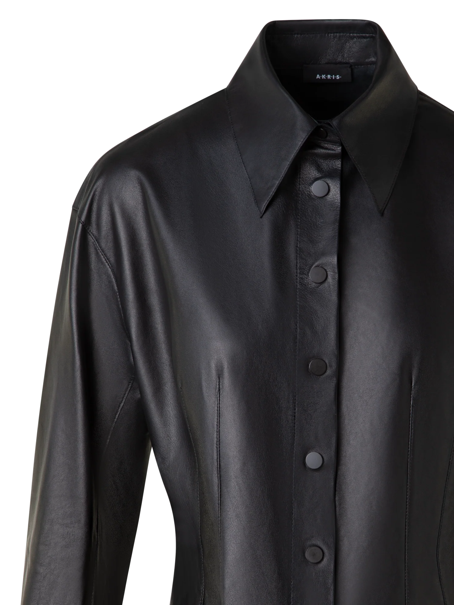 Fitted Leather Blouse - Image 5