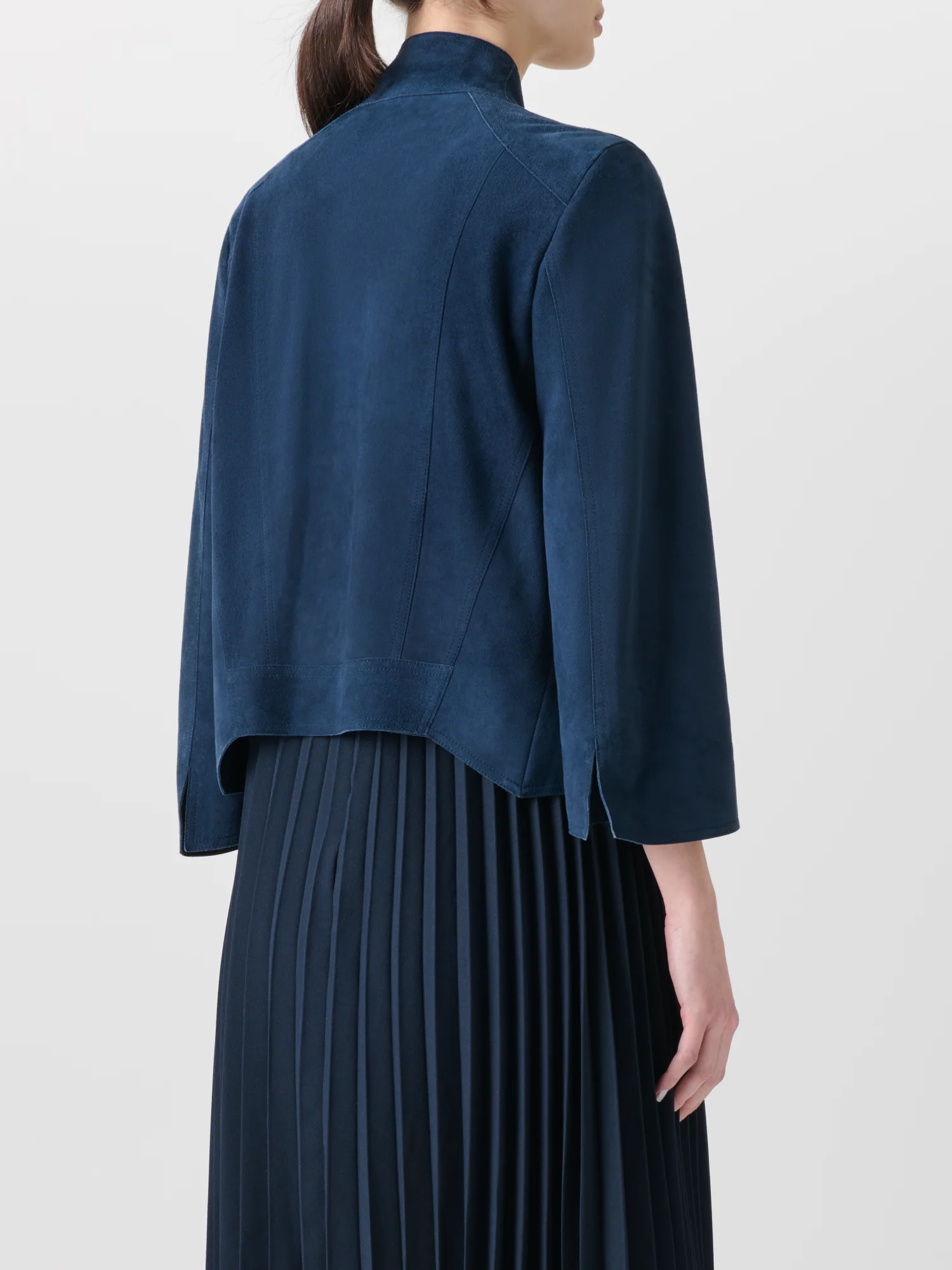 Goat Suede V-Neck Short Jacket - Image 5