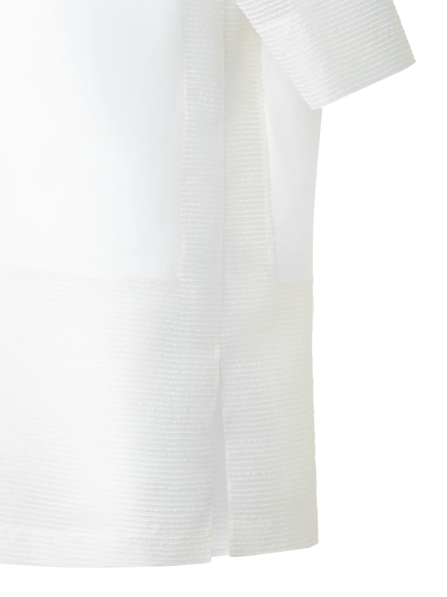 Linen Tunic Blouse with Sheer Sleeves and Side - Image 3