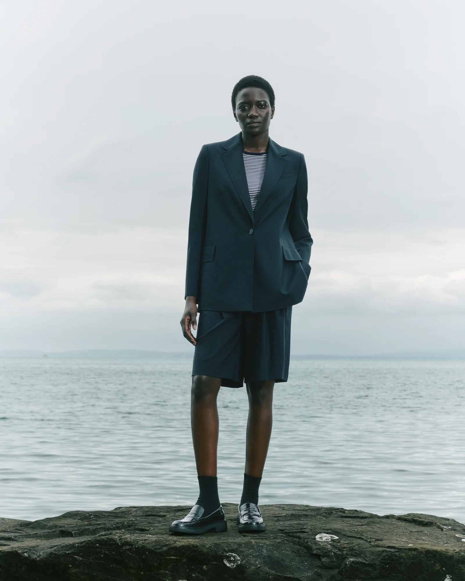 Long Boyfriend Jacket in Cool Wool - Image 5