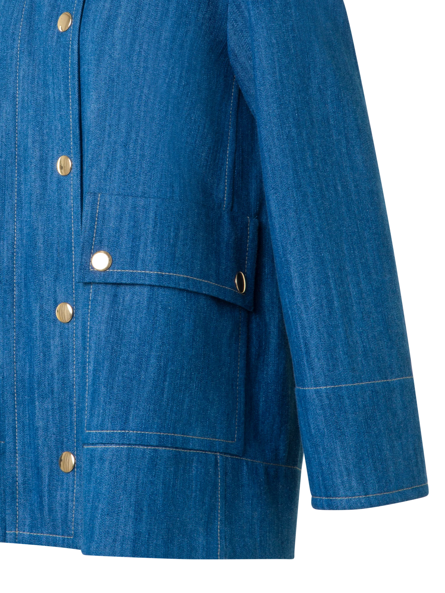 Oversized Cotton Stretch Denim Parka - Image 3
