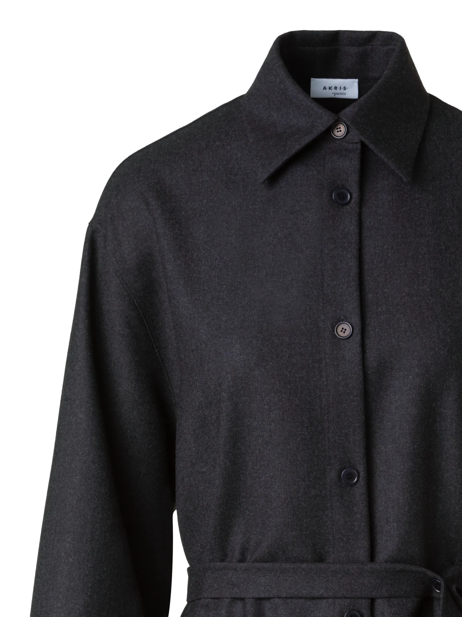 Oversized Wool Flannel Tunic Blouse - Image 3