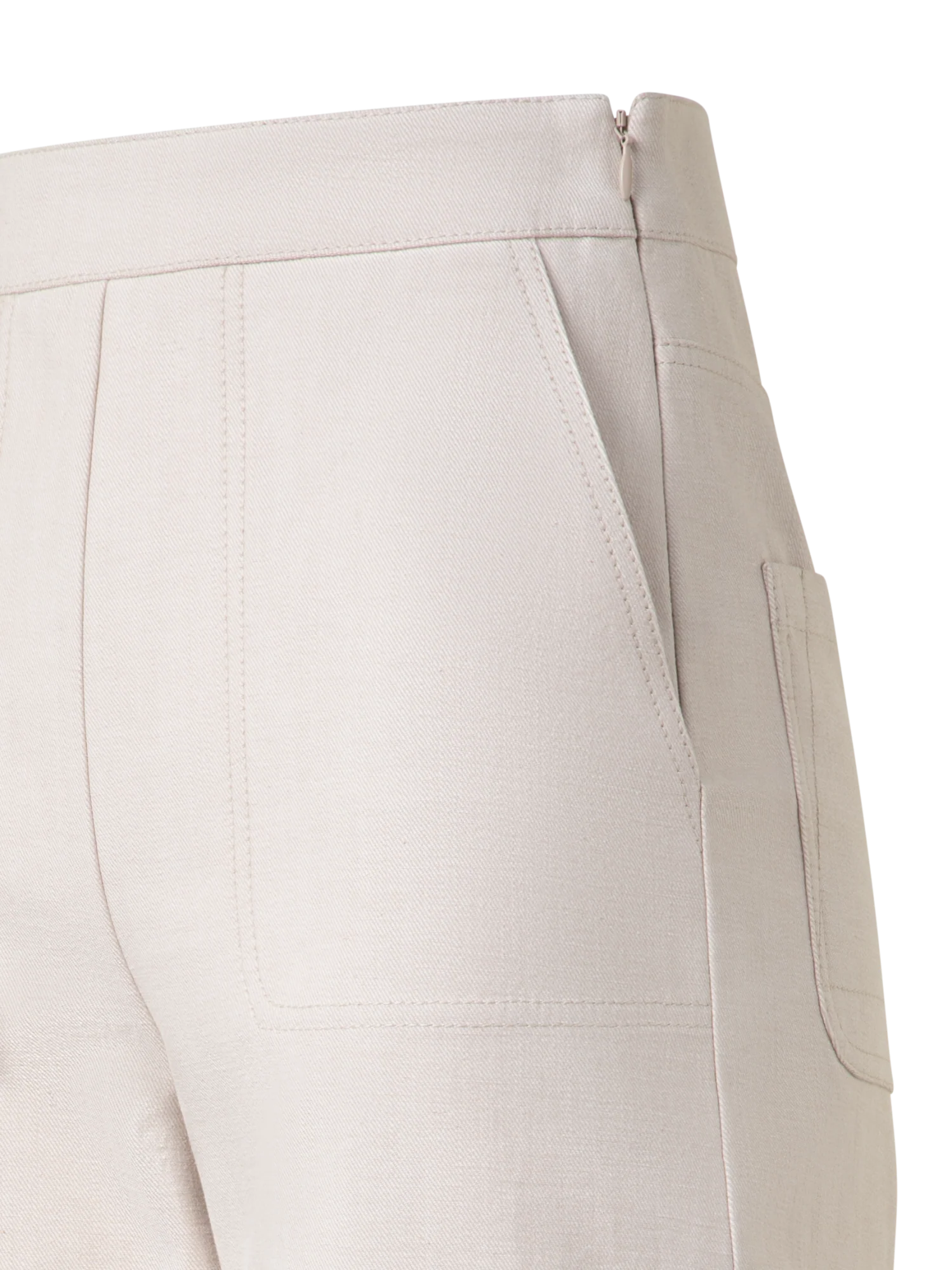 Conical Ankle-Length Cotton Denim Stretch Pants - Image 3