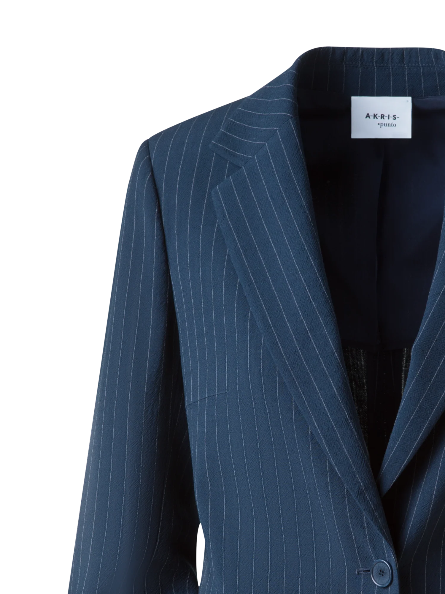 Relaxed Boyfriend Blazer in Striped Cool Wool - Image 5