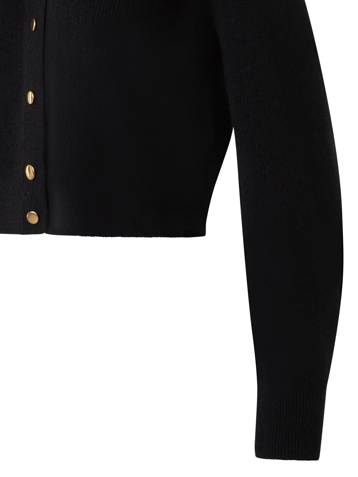 Ribbed Cashmere Cardigan with Gold Buttons - Image 3