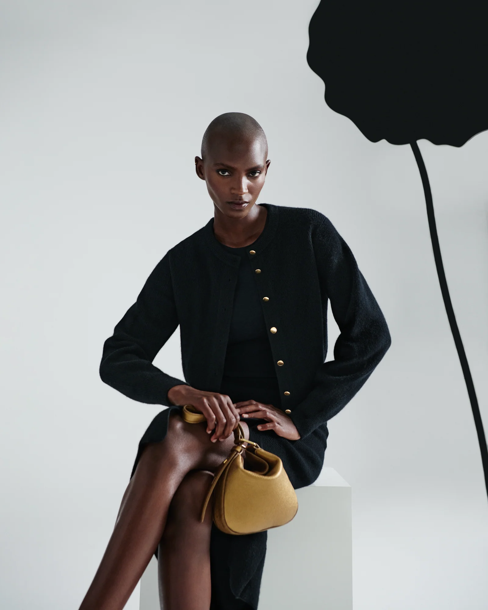 Ribbed Cashmere Cardigan with Gold Buttons - Image 5