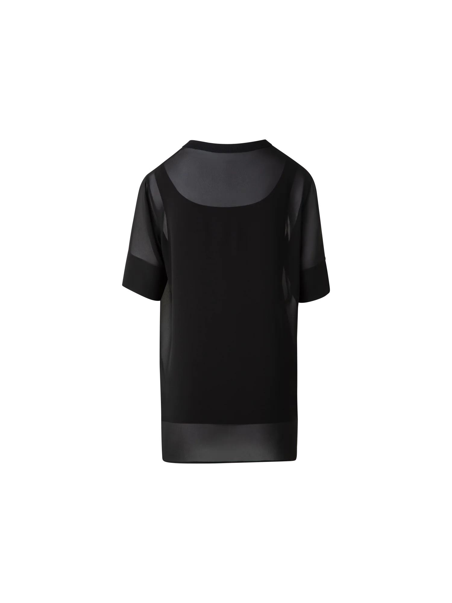 Sheer Short Sleeve Silk Blouse - Image 3