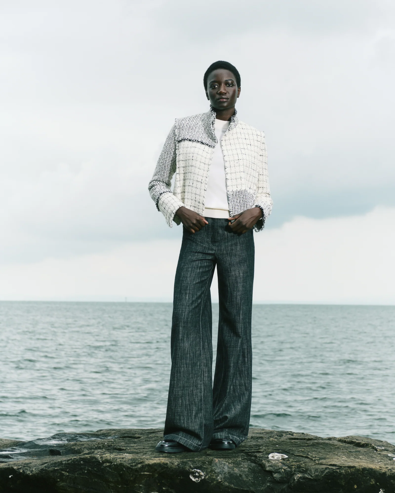 Short Jacket in Patchwork Tweed - Image 5