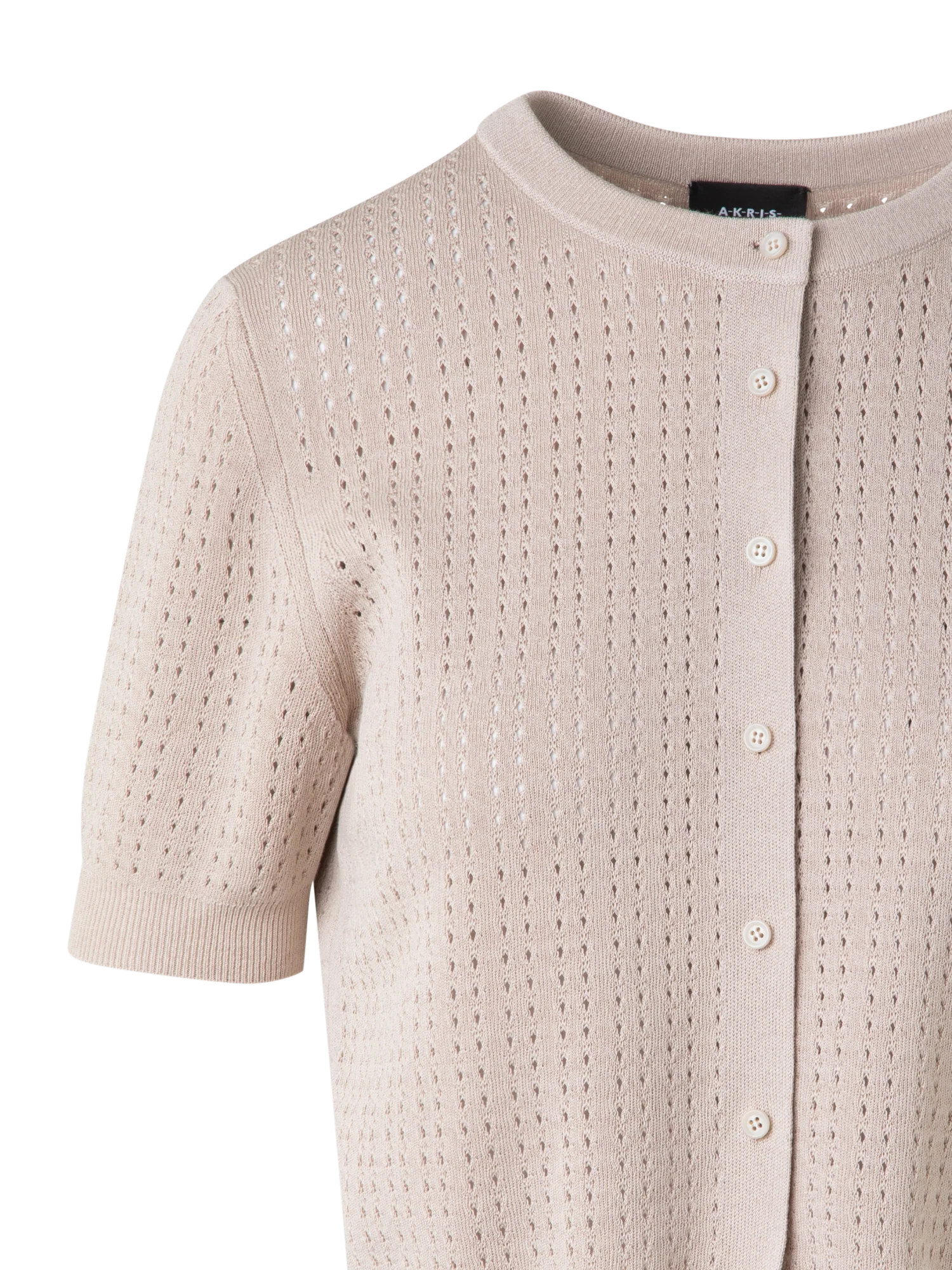 Short Sleeve Knit Cardigan in Silk Cotton - Image 4