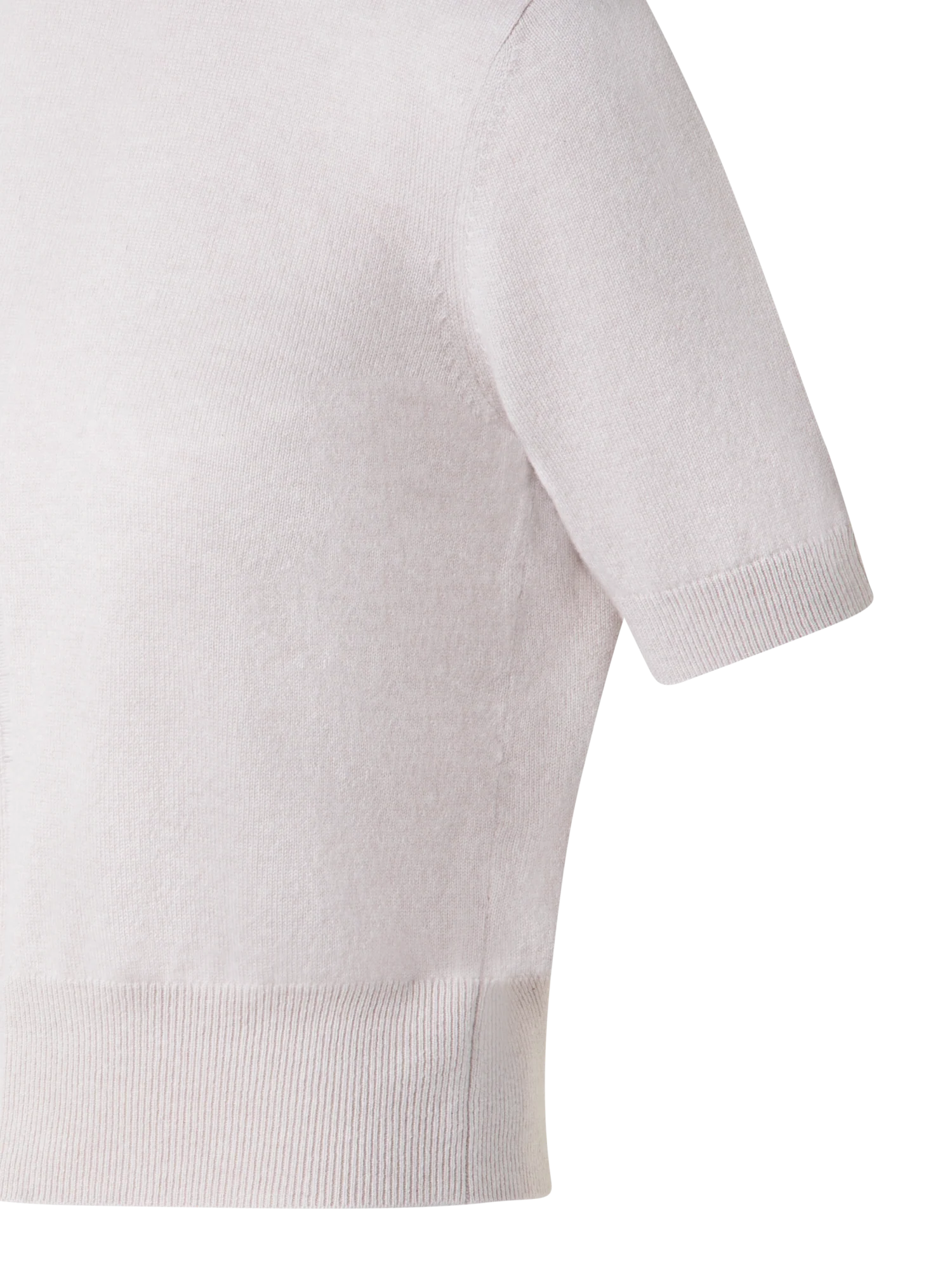Short Sleeve Cashmere Sweater with Sheer Stripe - Image 3