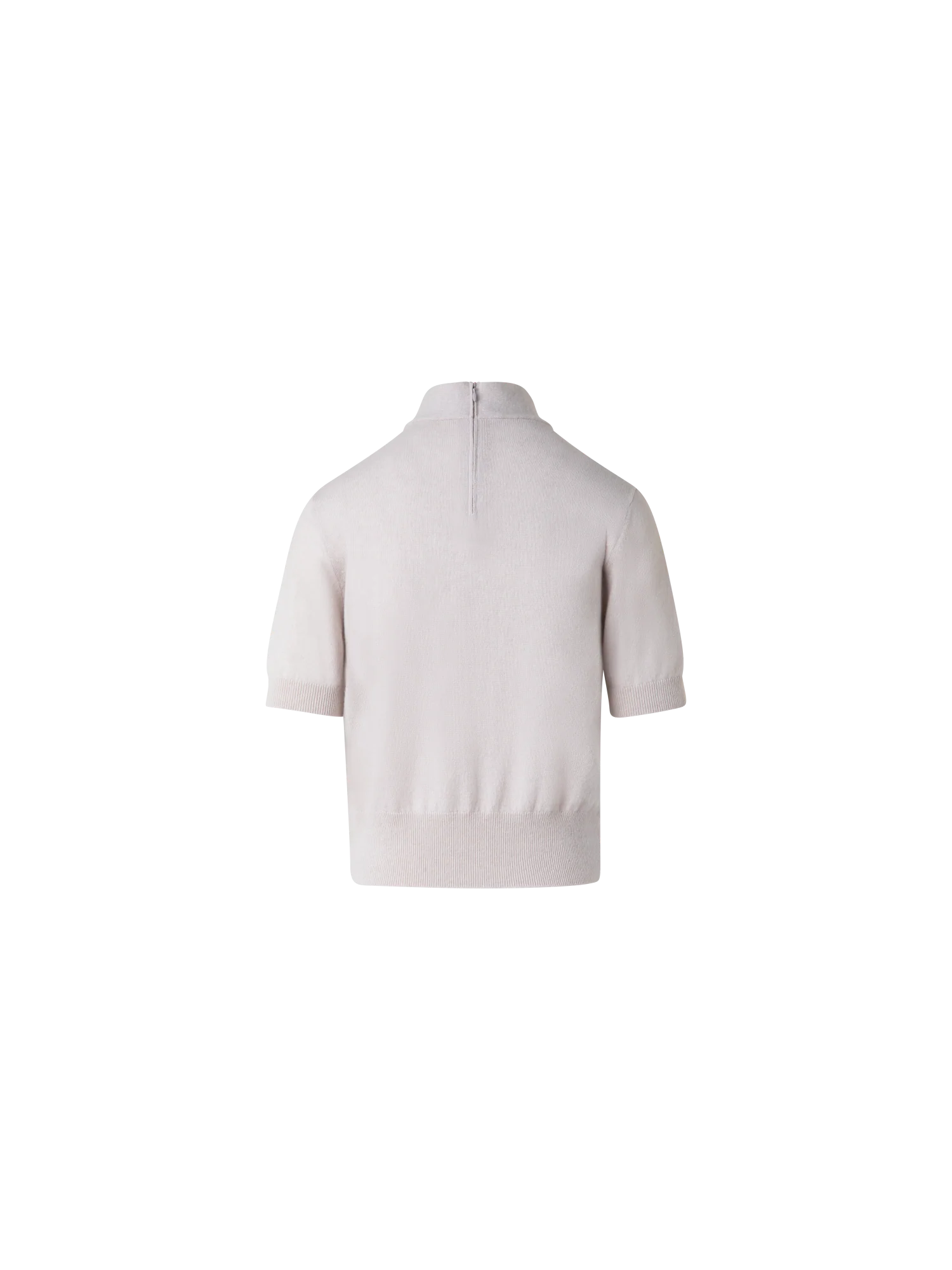 Short Sleeve Cashmere Sweater with Sheer Stripe - Image 4