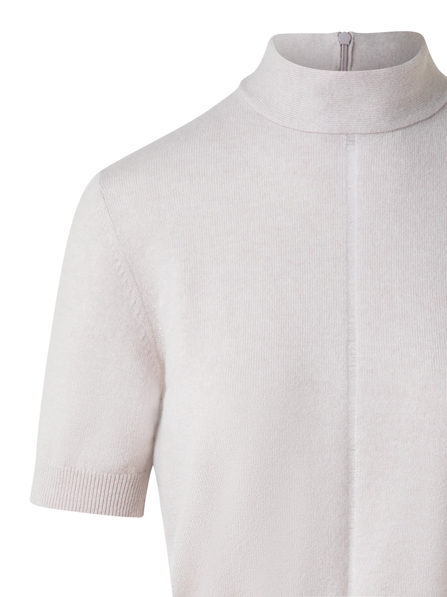 Short Sleeve Cashmere Sweater with Sheer Stripe - Image 5