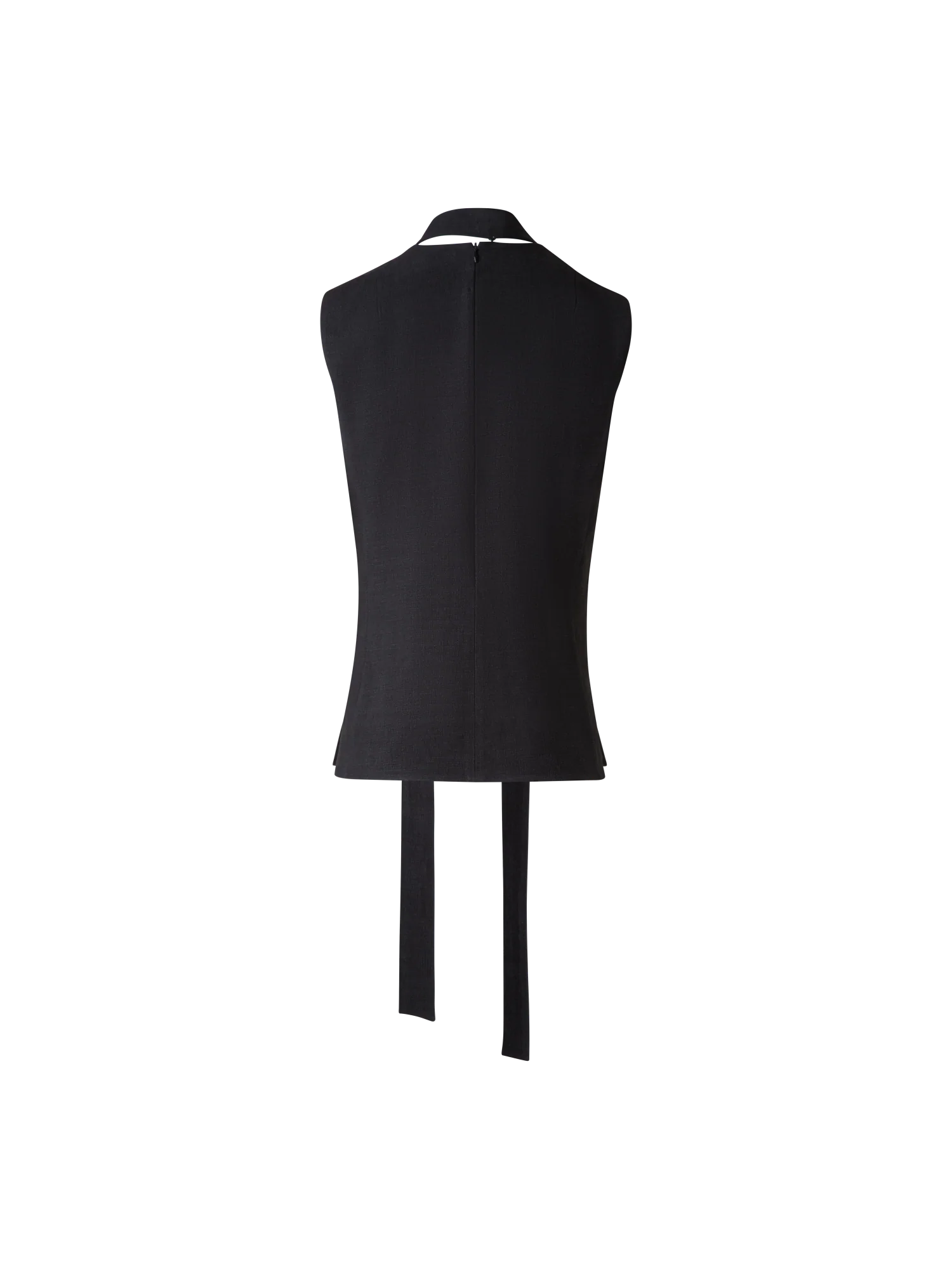 Sleeveless Tie Neck Blouse in Linen Blend - Image 3
