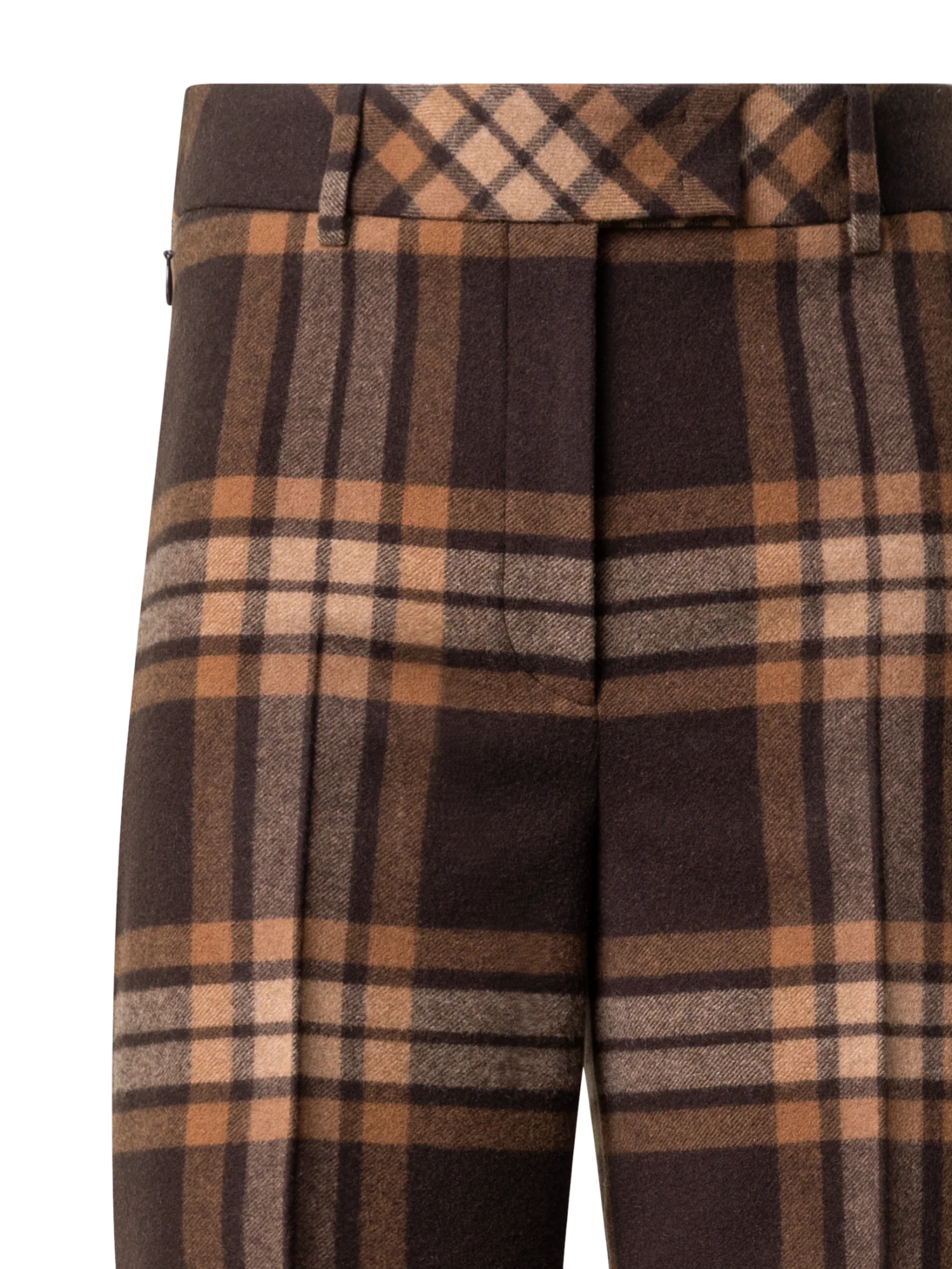 Wide Wool Flannel Check Pants - Image 4