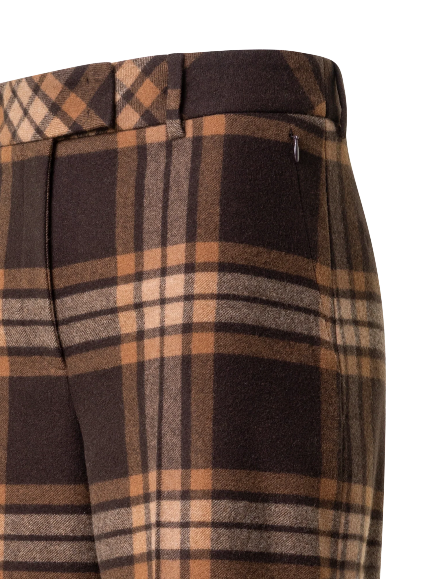Wide Wool Flannel Check Pants - Image 5