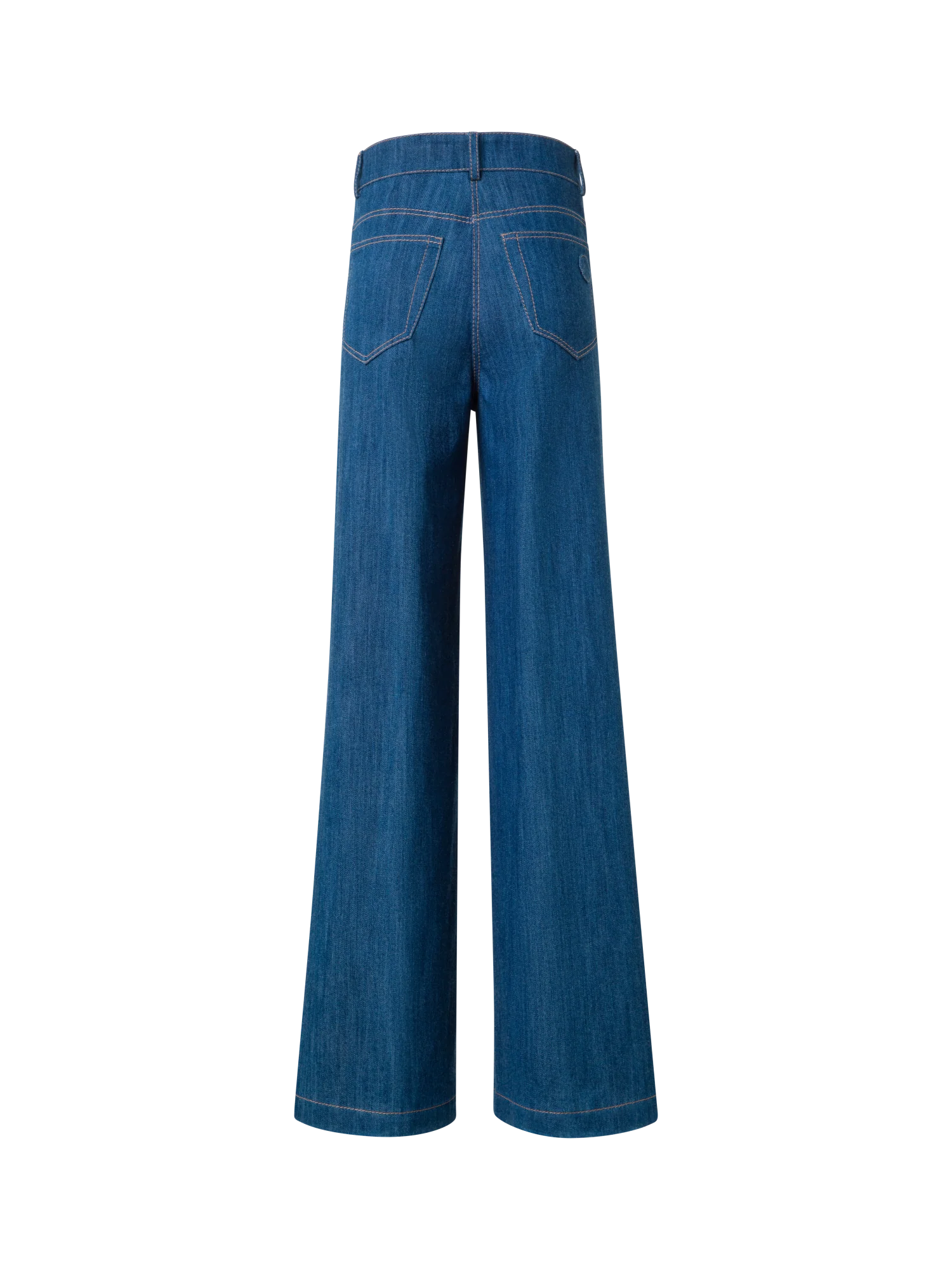 Wide Cotton Denim Stretch Pants - Image 4
